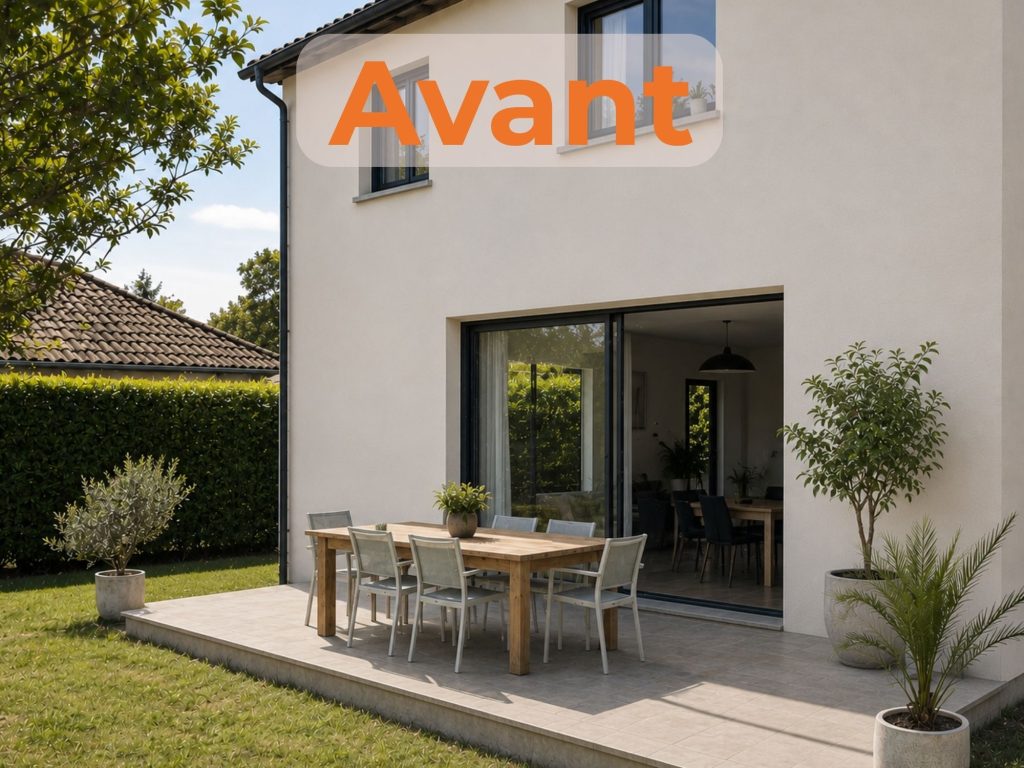 Avant après installation d’une véranda aluminium sur une terrasse